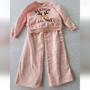 LuckyYou Reindeer  Holiday Pink  2 Piece Set –Girls SizeM( 10 )-L(12) -XL(14/16)
